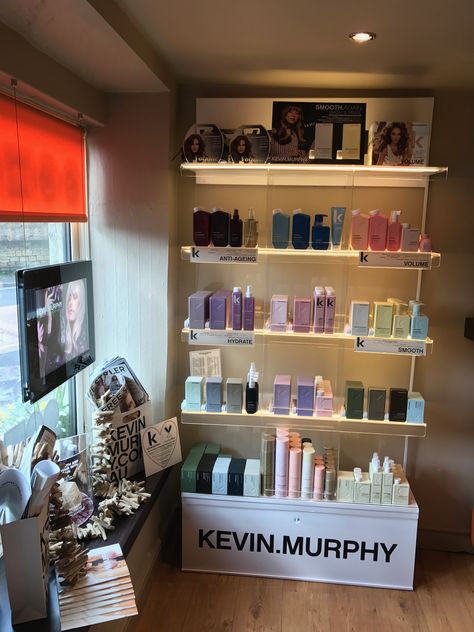 Kevin Murphy Retail Display, Salon Retail Display Ideas, Salon Retail Display, Kevin Murphy Products, Salon Marketing Ideas, Knotty Hair, Retail Display Ideas, Ideas Salon, Hair Salon Ideas