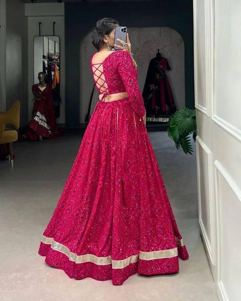 🌷 Navratri Collection 2024🌷 Celebrate this Navratri in style with our stunning rayon lehenga paired with a vibrant Gamthi blouse! Perfect for dancing the nights away, this collection embodies tradition and elegance. Shine brightly during the festivities! 💃 #Navratri2024 #Lehenga #Gamthi #FestivalFashion #TraditionMeetsStyle #DanceInStyle #EthnicWear #VibrantColors #WeAreEffortlessly ▪️Catalogue : MAAVDI ▪️Lehenga (Stitched) Lehenga Fabric : Rayon Lehenga Work : Bandhej Print With Foil Work... Festival Fashion, Lehenga, Vibrant Colors, Festival, Celebrities, Fabric, How To Wear