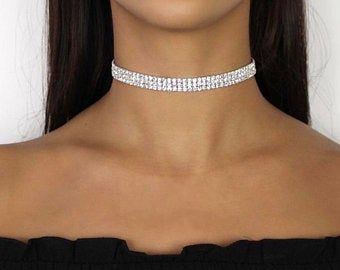 Gothic Choker Necklace, Diamond Jewelry Earrings, Kendra Scott Necklace, Rhinestone Choker Necklace, Sterling Necklaces, Luxury Necklace, Rhinestone Choker, Silver Choker, Valentines Necklace