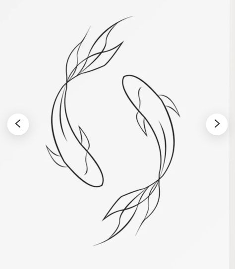 Simple Coi Fish Tattoos, Pisces Art Drawing Simple, Pisces Line Tattoo, Simple Koi Tattoo, Pisces Line Art, Simple Coy Fish Tattoo, Koi Fish Line Art Simple, Simple Line Tattoo Designs, Koy Fish Tattoos Small Simple