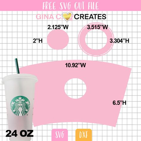 How to make a Custom Starbucks Cup Wrap with Free Template – Gina C. Creates Starbucks Cup Wrap, Starbucks Wrap, Starbucks Cup Design, Starbucks Cup Art, Starbucks Diy, Idee Cricut, Cricut Explore Projects, Custom Starbucks Cup, Projets Cricut