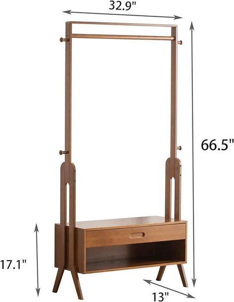 Amazon.com: CROSS WIN Bamboo Wooden Garment Rack Freestanding Closet Organizers and Storage Drawers with Seat&Hooks, Coat Rack, Open Wardrobe for Entryway and Bed Room Storage (32.9(L) x 13(W) x 66.5(H)) : Home & Kitchen Airbnb Studio, Cloth Stand, Drawers With Mirror, Freestanding Closet, Mirror Hooks, Free Standing Closet, Room Items, Open Wardrobe, Mirror With Hooks