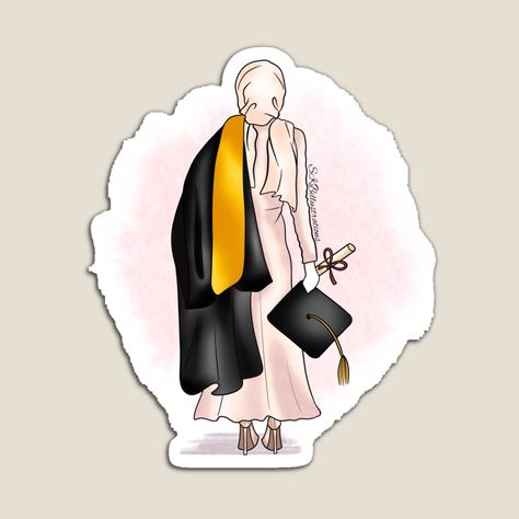 Get my art printed on awesome products. Support me at Redbubble #RBandME: https://www.redbubble.com/i/magnet/HIJABI-GRADUATION-GOWN-WHITE-GRADUATION-GIFTS-MUSLIM-GIFTS-HIJABI-GIFT-EID-GIFT-MUSLIM-WOMAN-GIFT-HIJABI-FASHION-ILLUSTRATION-by-sabeeha/61435594.TBCTK?asc=u Hijabi Graduation, Muslim Graduation, Pink Graduation, Graduation Cake Toppers, Gown Pink, Gown Red, Graduation Gown, Gown White, Bullet Journal Diy