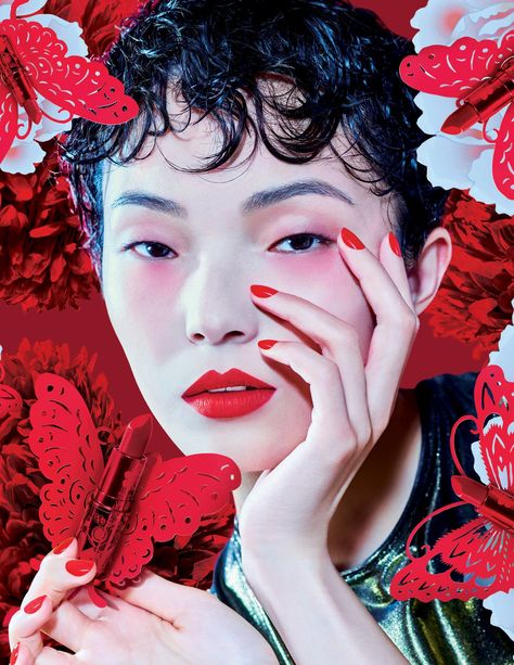 Lunar New Year Makeup, Lady Danger, Best Red Lipstick, Ultra Beauty, Butterfly Makeup, New Year's Makeup, Liu Wen, Hollywood Studio, Makeup News