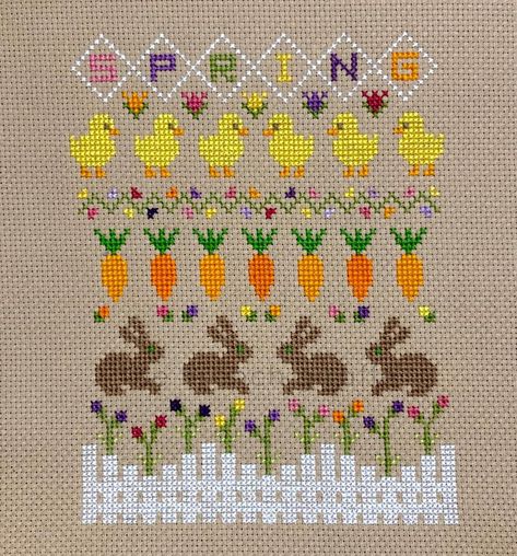 Easter Cross Stitch Patterns Free, Easter Cross Stitch Patterns, Easter Sampler, Cross Stitch Easter, Easter Cross Stitch, Cross Stitch Border Pattern, Tiny Cross Stitch, Cross Stitch Tree, Mini Cross Stitch