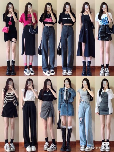 Outfit Imlek, Korean Daily Outfit, Trio Outfits, Trend Outfits, Simple Style Outfits, Korean Fashion Outfits, Fantasy Dresses, High Fashion Outfits, Everyday Fashion Outfits