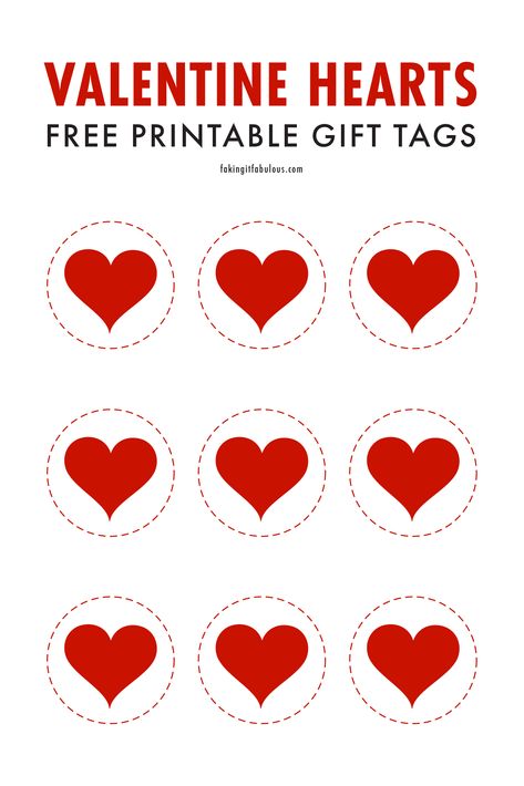 Valentine Hearts Free Printable Gift Tags. DIY Red Heart Circle Tags or Stickers for Valentine's Day. #valentine #heart #valentinesday Heart Stickers Free Printable, Valentine Gifts For Coworkers, Student Gifts End Of Year, Free Printable Valentines Tags, Heart With Ribbon, February Valentines Day, Valentines Day Tags, Valentines Tags, Valentines Day Images Free