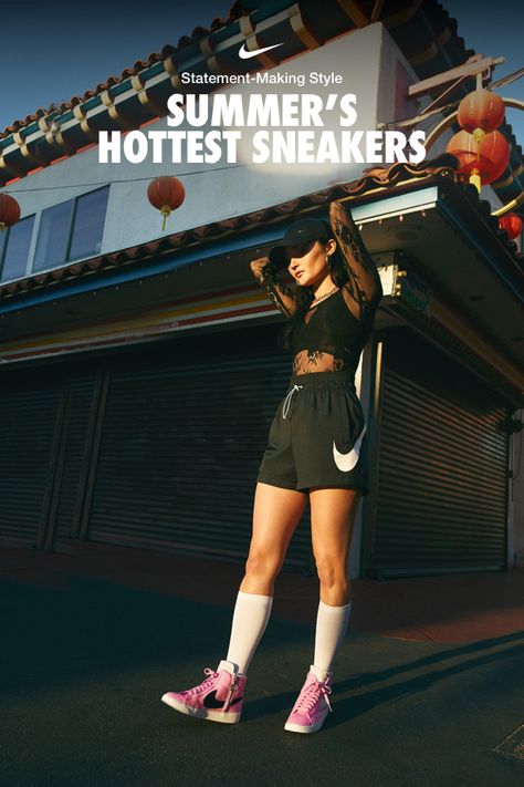 From stylish crop tops to comfy denim, these must-have kicks pair with everything in your summer wardrobe. Shop our statement sneakers on Nike.com. Arizona Vibes, Snapback Outfit, Shoe Tips, Statement Sneakers, Cassadee Pope, Slay Outfits, Stylish Crop Top, Sport Banner, Nike Model