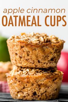 Apple Cinnamon Baked Oatmeal, Cinnamon Baked Oatmeal, Easy Make Ahead Breakfast, Oatmeal Apple, Oats Milk, Glutenfri Baking, Apple Cinnamon Oatmeal, Baked Oatmeal Cups, Apple Recipes Easy