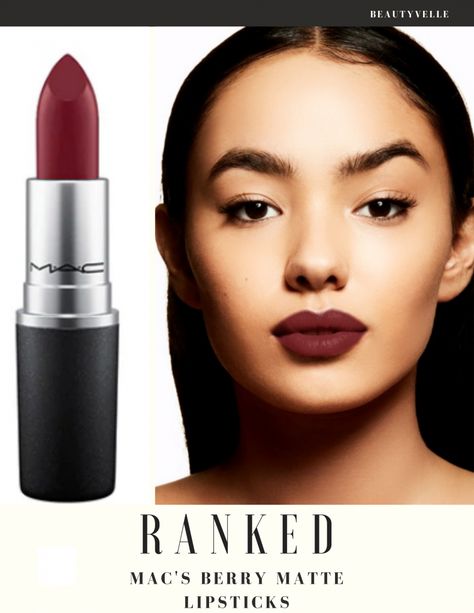 Get your fall makeup looks together with these top berry lipsticks from MAC Top Mac Lipsticks, Dark Berry Lipstick, Berry Lipstick, Lipstick For Fair Skin, Perfect Lipstick, Makeup News, Mac Matte Lipstick, Fall Makeup Looks, Matte Lipsticks