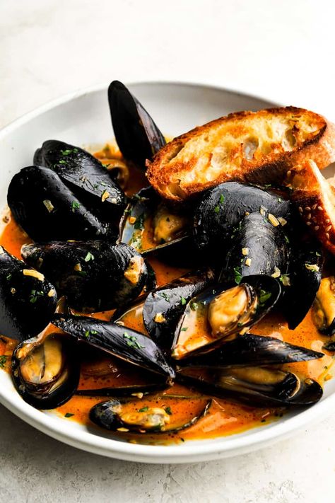 Mussels in Chipotle Cream Sauce Boat Meals, Easy Mussels Recipe, Whisper Of Yum, Chipotle Cream Sauce, Spicy Broth, White Wine Cream Sauce, Creamy Chipotle Sauce, Mussels Recipe, Chipotle Peppers