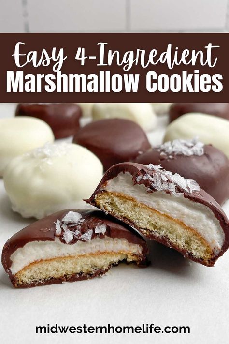 Cookie Recipes With Mini Marshmallows, Choc Marshmallow Cookies, Marshmallow Cream Cookies, Marshmallow Christmas Cookies, Caramel Puff Corn, Chocolate Covered Marshmallow, Marshmallow Fluff Recipes, Chocolate Marshmallow Cookies, Cookie Recipes Chewy