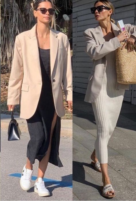 Blazer With Dress Casual, Blazer Outfits Casual, Chic Summer Style, Beige Blazer, Effortlessly Chic Outfits, Woman Suit Fashion, Next Clothes, Blazer Outfits, Knit Outfit