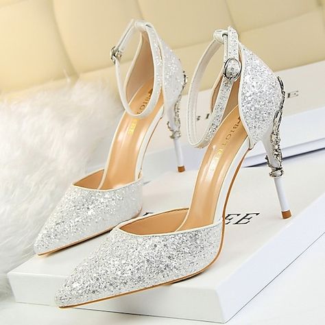 Hak Tinggi, Sequin Sandals, Sequin Heels, Bling Sandals, Womens Stilettos, Pumps Heels Stilettos, Super High Heels, Stiletto Sandals, Womens Shoes High Heels