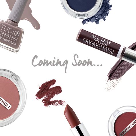 Coming Soon! | Seventeen Cosmetics #seventeencosmetics #fw1617 #comingsoon #makeup #theartofbeauty #lips #makeup #eyeshadows #nails Teaser Ideas, Coming Soon Logo, Lips Makeup, Fashion Inspiration Design, Makeup Designs, Creative Ads, Cosmetics Brands, Aesthetic Makeup, Makeup Routine