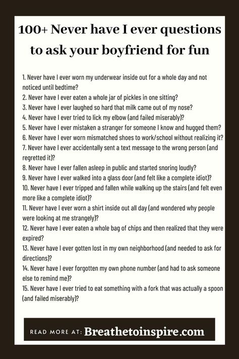 Never Have I Ever Boyfriend Edition, Never Have I Ever Questions Boyfriend, Never Have I Ever Crush Edition, Never Have U Ever Questions, Questions To Ask Your Boyfriend Middle School, Never Have I Ever Questions For Couples, Good Never Have I Ever Questions, Never Have I Ever Questions Juicy Spicy, Questions To Ask Ur Bf