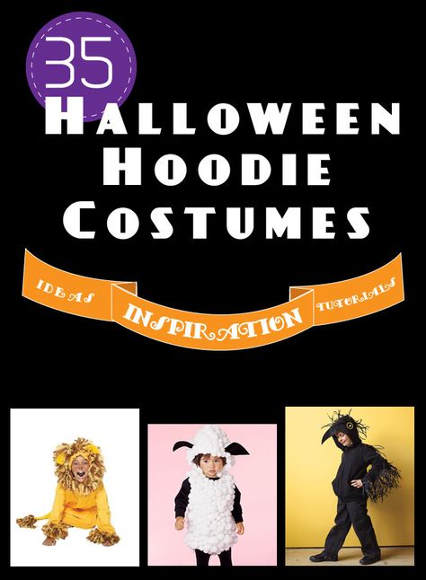 DIY halloween hoodie costumes - from one crafty place    www.onecraftyplac... Hoodie Costume Diy, Swing Set Makeover, Hoodie Halloween Costumes, Sid The Science Kid, Hoodie Base, Make A Monster, Simple Hoodie, Diy Playroom, Museum Visit