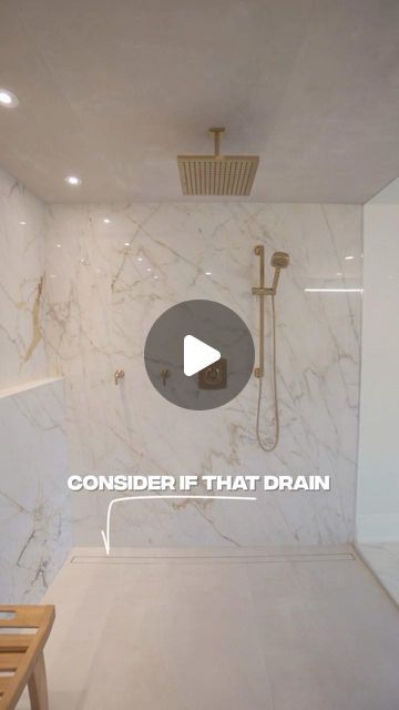 PEWTER® on Instagram: "Curbless shower tip that can save you from thousands in damages 🚿🔧 #curblessshower #showerdesign #bathroomrenovation" No Transition Shower Floor, Curbless Shower Ideas Walk In With Bench, No Curb Shower Walk In, Curbless Shower Ideas Small Baths, Glassless Shower Walk In, Curbless Shower Ideas Walk In, Walking Shower Ideas, Curved Shower Wall, Walkin Shower Ideas