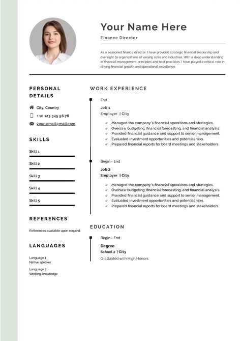 Finance Director Resume Templates For A Perfect Job Resume Guide, Best Resume Format, Student Resume Template, Student Resume, Resume Builder, Senior Management, Perfect Resume, Effective Time Management, Financial Analysis