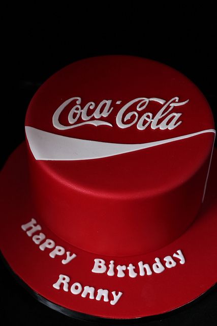 Coca Cola cake by Andrea's SweetCakes, via Flickr Birth Cake, Coca Cola Party, Coke Cake, Coca Cola Cake, Logo Cake, Cola Cake, Always Coca Cola, 50th Bday, Red Cake