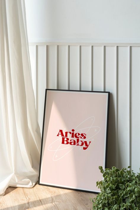 Aries Poster Wall Art, Aries Wall Art, Trendy Wall Art Paintings, Aries Painting Ideas, Aries Decor, Aries Painting, Aries Poster, Aries Energy, Aries Baby