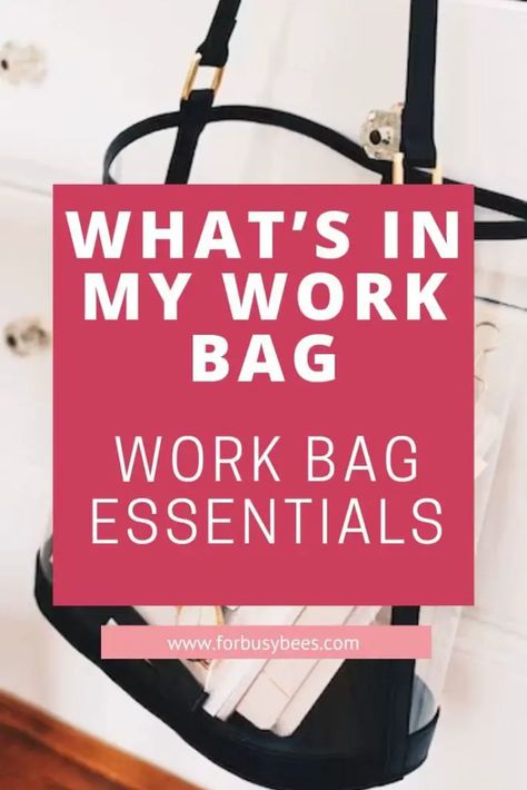 whats in my work bag Work Bag Accessories, What To Pack In Your Work Bag, What To Put In Work Bag, Purse For Work, Work Bag Must Haves, Work Bag Essentials List, Work Essentials Women, What’s In My Office Bag, Office Bag Essentials Women