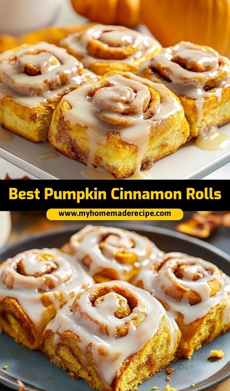 These best pumpkin cinnamon rolls are the ultimate cinnamon rolls for fall. Soft, spiced, and filled with pumpkin flavor, they’re the perfect rolls for a cozy breakfast or dessert Maple Frosting, Thanksgiving Breakfast, Pumpkin Cinnamon Rolls, Delicious Thanksgiving, Pumpkin Treat, Maple Glaze, Cinnamon Flavor, Cinnamon Rolls Recipe, Best Pumpkin