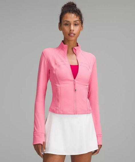 So buttery soft, it feels weightless Four-way stretch Sweat-wicking Breathable Added Lycra® fibre for stretch and shape retention Lululemon Stuff, Sorority Merch, Pink Lululemon, Define Jacket, Women's Hoodies, Lululemon Jacket, Stylish Jackets, Women Hoodies Sweatshirts, Cropped Jacket