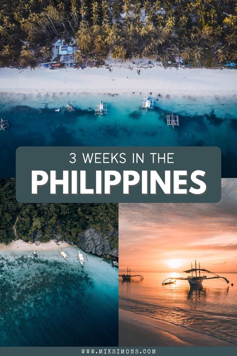 Tropical beaches, crystal-clear waters, secret lagoons, breathtaking waterfalls, and lovely local smiles. Whether you are planning a 2 -or 3-week Philippines itinerary, this comprehensive Philippine travel guide will show you the top attractions, hotels, restaurants, and transportation options along the way. Besides all this helpful information, I also added a map of the Philippines including our route which can help you to plan your own trip to the Philippines! Philippines Best Places, Philippines Itinerary 1 Month, Philippine Travel Destinations, Philippines Honeymoon, Philippines Holiday, Cebu Philippines Travel, Map Of The Philippines, Philippines Aesthetic, Philippines Itinerary