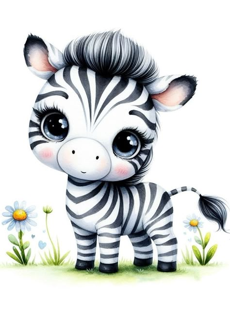 Zebra Clipart, Baby Animal Drawings, Baby Art Projects, Animal Doodles, Cute Animal Illustration, Hello Kitty Cartoon, Calming Atmosphere, Inspire Creativity, Wall Art Nursery