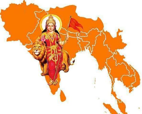 Bharat Mata - Mother India - Bharat Darshan. Ancient India Map, Indian Flag Photos, Indian Customs, Indian Flag Images, Mother India, Indian History Facts, India Map, History Of India, Vedic Art