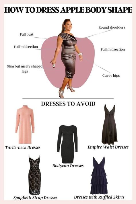 💖 Ladies, let’s talk body love! 💖 Knowing your body type is key to finding the perfect outfit that makes you feel confident and stunning. If you’re short and plus-size, like many of us, don’t worry—there’s a style for every body! 🍏 If you have an apple body shape, go for dresses that flow away from the waistline to highlight your best features. With the right dress recommendations, you’ll not only look flattering, but you’ll also feel fabulous! 🌟 Embrace your curves, love your body, and sho... Apple Shaped Body Outfits Plus Size, Body Shape Outfits, Plus Size Body Shapes, Apple Body Shape Outfits, Apple Shape Fashion, Apple Body Shape, Apple Shape Outfits, Essential Wardrobe Pieces, Apple Body Shapes