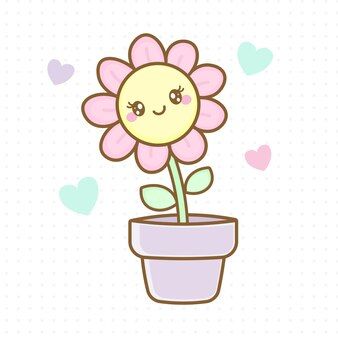 Cute Flower Clipart, Aesthetic Clipart, Kawaii Flowers, Kawaii Flower, Fun Aesthetic, Yellow Flower Print, Minimalist Flower, Bird Clipart, Doodles Drawings