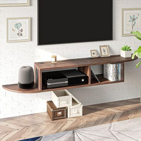 Amazon.com: Floating TV Stand Floating TV Shelf, 55” Modern Wall Mounted TV Console Media Console Floating Shelf for Under TV Entertainment Center for Cable Box/Xbox, for Living Room Bedroom, Rustic Walnut : Home & Kitchen Under Tv Shelf, Wall Mounted Tv Console, Shelf Under Tv, Tv Wall Shelves, Wall Mounted Media Console, Floating Tv Shelf, Wall Mount Tv Stand, Modern Media Console, Under Tv