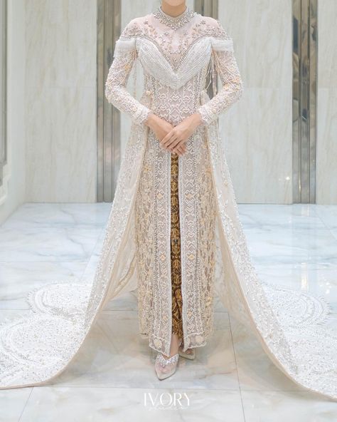 Akad Dres, Gaun Resepsi Hijab, Dress Pengantin Hijab, Kebaya Wedding Hijab, Akad Nikah Dress, Kebaya Nikah Modern, Hijab Wedding Gown, Wedding Gown Hijab, Akad Dress