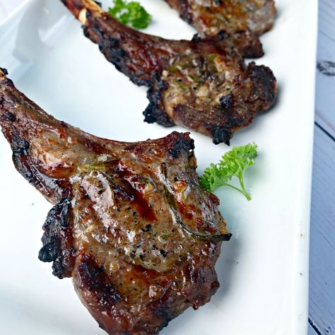 Grilled Mediterranean Lamb Chops | Johanny's Kitchen Turkish Lamb Chops, Lollipop Lamb Chops, Lamb Loin Chop Recipes, Lamb Chops Marinade, Grilled Lamb Chop Recipes, Mediterranean Lamb, Lamb Shank Recipe, Lamb Loin Chops, Grilled Lamb Chops