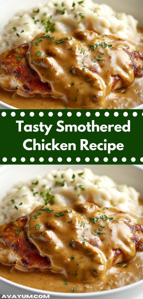 Craving a hearty meal? This Smothered Chicken Recipe is bursting with flavor and comfort. It's an easy dinner idea that your family will love, perfect for busy weeknights or special occasions. Easy Smothered Chicken, Smothered Chicken Recipe, Smothered Chicken Recipes, Smothered Chicken, Winter Dinner, Hearty Dinner, Yummy Chicken Recipes, Cook Chicken Breast, Best Chicken Recipes