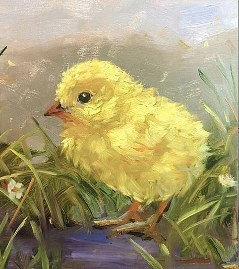 Krista Eaton, Season Pictures, Easter Paintings, Chicken Painting, Whimsical Paintings, Bird Canvas, Chicken Art, Van Gogh Paintings, Spring Painting