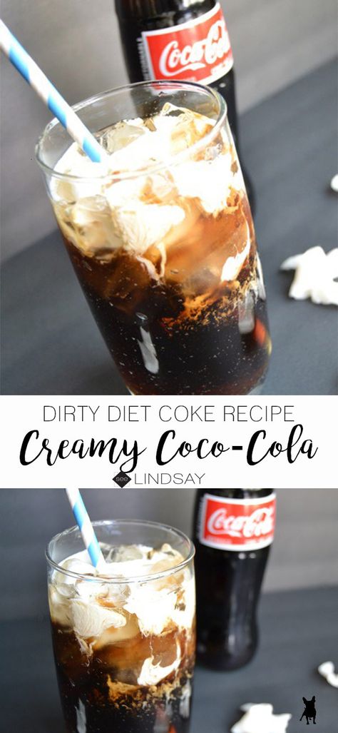 Creamy Coco-Cola Chocolate Coke Drink, Pepsi Drinks Recipes, Fluffy Coke Drink, Dirty Coke Recipe, Dirty Diet Coke Recipe, Swig Drink Recipes, Dirty Soda Recipes, Dirty Diet Coke, Soda Drinks Recipes