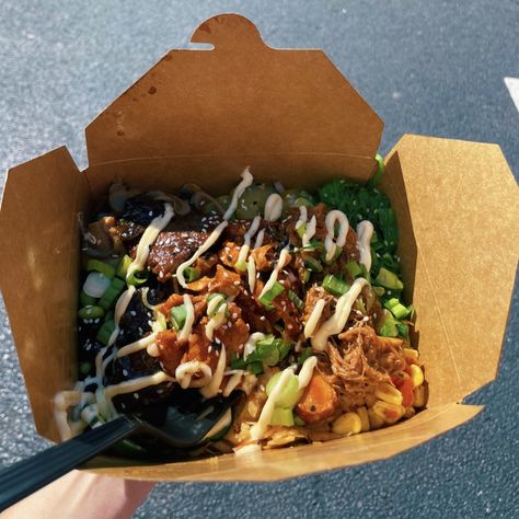 power poke bowl from chef j’s latin dragon food truck Poke Bowl Food Truck, Poke Food Truck, Asian Food Truck, Food Truck Project, Dragon Food, Poke Recipe, Poke Bowls, Food Truck Design, Bowl Food