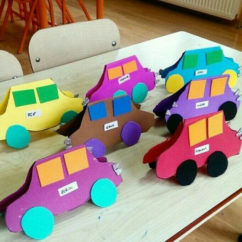 Preschool Transportation Crafts, Preschool Transportation, Paper Cars, Transportation Crafts, Transportation Preschool, Transportation Theme, Car Craft, Art And Craft Videos, Art N Craft