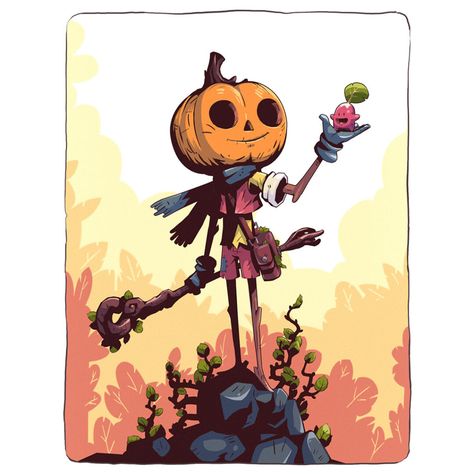 Derek Laufman, 3d Inspiration, Halloween Artwork, Halloween Illustration, Pumpkin Head, Six Feet Under, Character Design Animation, Whimsical Illustration, Personal Project