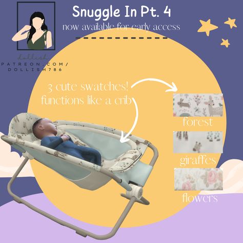 Sims 4 Infant Cc Functional Bouncer, Sims 4 Infant Cc Playmat, Sims Infant Furniture, Dollish Sims 4 Cc, Sims 4 Functional Carseat, Sims 4 Dollish, Sims 4 Baby Bottle Override, Sims 4 Infant Override, Sims 4 Infant Bassinet