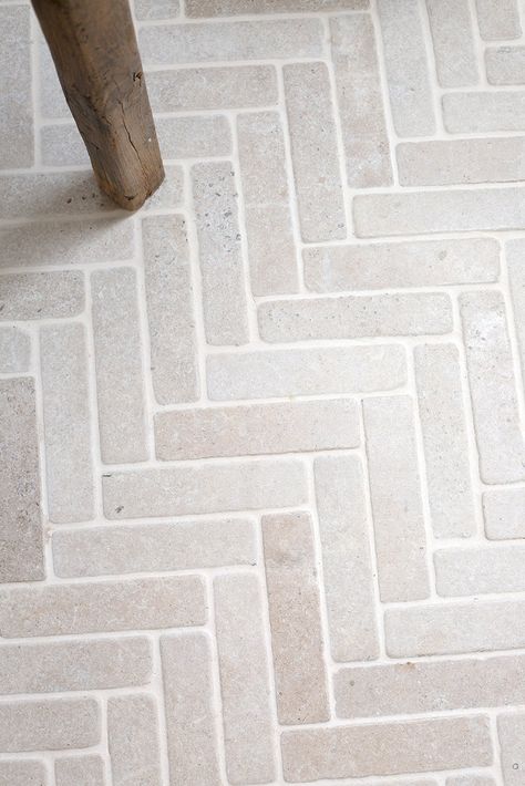 Limestone Herringbone Floor, Brick Flooring Mudroom, Utility Room Tiles, Herringbone Tile Kitchen Floor, Utility Room Flooring, Herringbone Brick Fireplace, Brick Floor Bathroom, Herringbone Paving, Herringbone Pavers