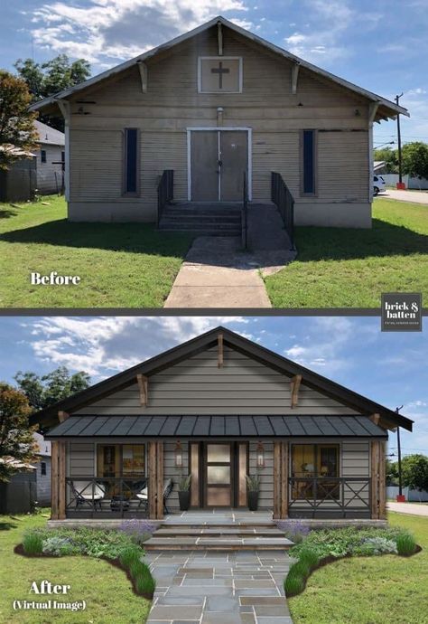 Old Wood House Renovation Exterior, Modernizing Old Home Exterior, Square Home Exterior Makeover, Small Old House Renovation Exterior, Small House Exterior Makeover, Old Home Exterior Makeover, Old House Exterior Makeover, Old House Renovation Exterior, Old House Makeover