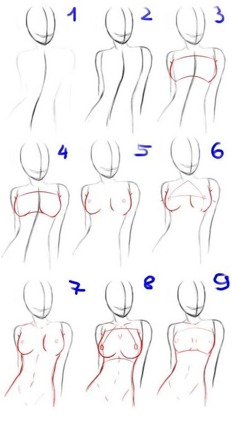 How To Draw Womens Chest, Woman Chest Anatomy Drawing, Drawing Women Bodies Tutorial, Chest Drawing Woman, Anatomy Breast Drawing References, How To Draw A Female Chest, Flat Chested Female Drawing, How To Draw Woman Chest, Upper Body Reference Female