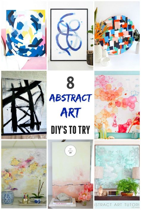 These 8 abstract art DIY's are a fun way to introduce pops of colour into your home. Great for individuals of all skill levels. Abstract Art Tutorial, Abstract Art Projects, Abstract Art Diy, Gold Leaf Art, Statement Art, Leaf Art, Abstract Canvas Art, Decoration Christmas, Pinterest Board