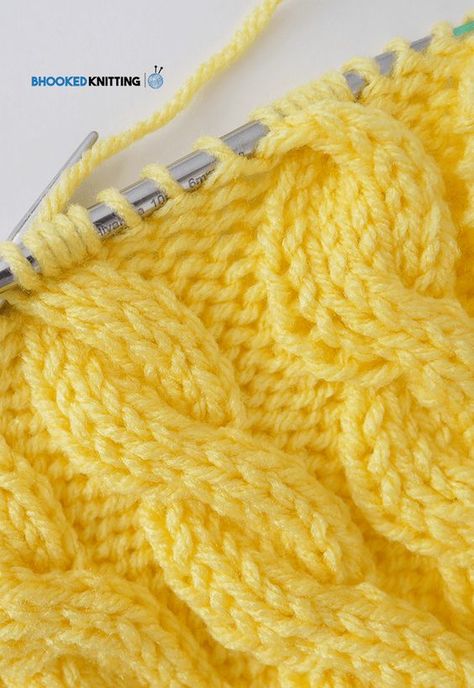 How To Knit Cables For Beginners, Cable Knit Sweater Pattern Free, Cable Stitch Knit, Knit Stitches For Beginners, Knitting Cables, Easy Knit Hat, Cable Knit Sweater Pattern, Knitting Things, Knitting Hacks