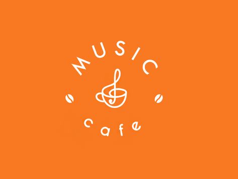 Music Cafe Logo, Movement Branding, Music Cafe, Restaurant Music, Negative Space Logos, Coffee Music, Coffee Shop Logo, Store Logo, Coffee Logo