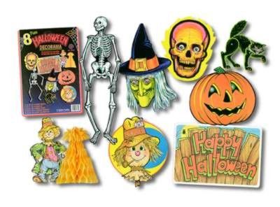 Awesome Vintage Halloween decorations from www.retroween.com - I know we had this EXACT set in my classroom when I was a kid! I MUST buy it. Halloween Classroom Decorations, 80s Halloween, Beistle Halloween, Christian Halloween, Wacky Wednesday, 90s Halloween, Halloween Classroom, Vintage Halloween Decorations, Childhood Nostalgia